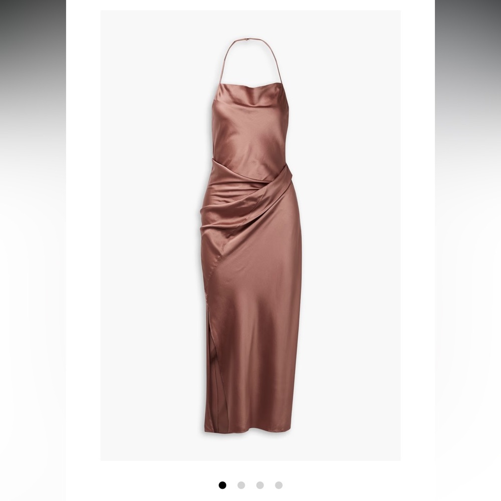 Helmut Lang Draped Silk Midi Dress
